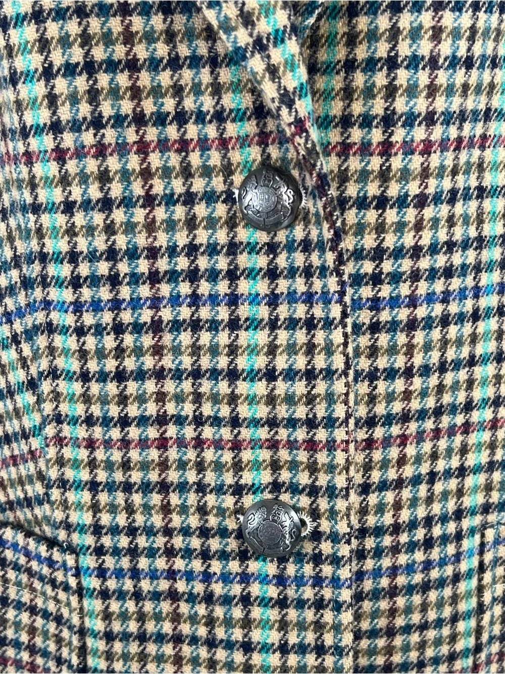 EUC! Talbots  Houndstooth Shetland Wool Blend Blazer Size 14W